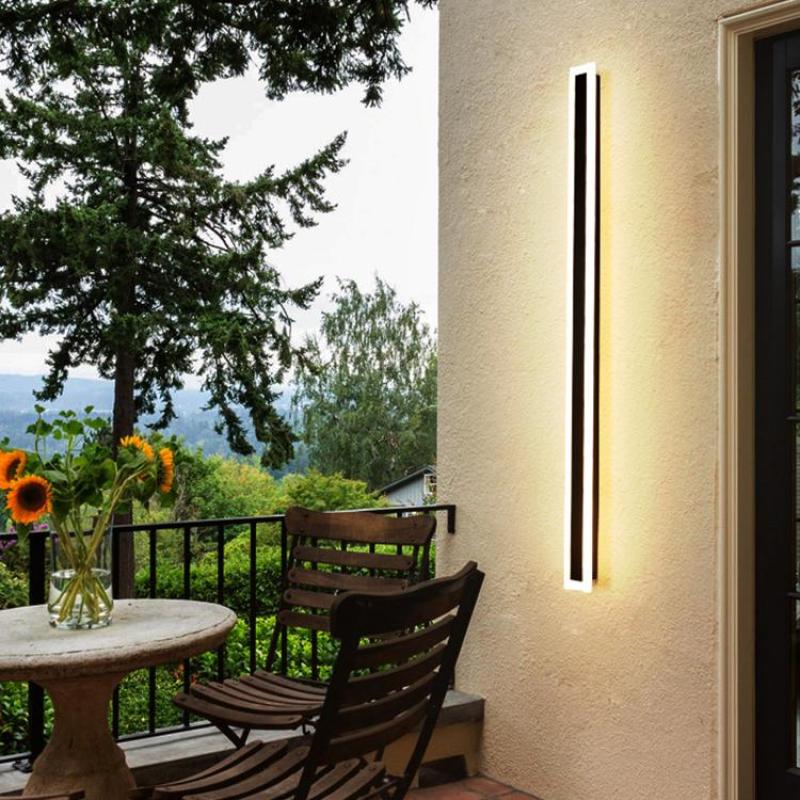 Vynn Linear Outdoor Wall Lamp, Matte Black Garden Light