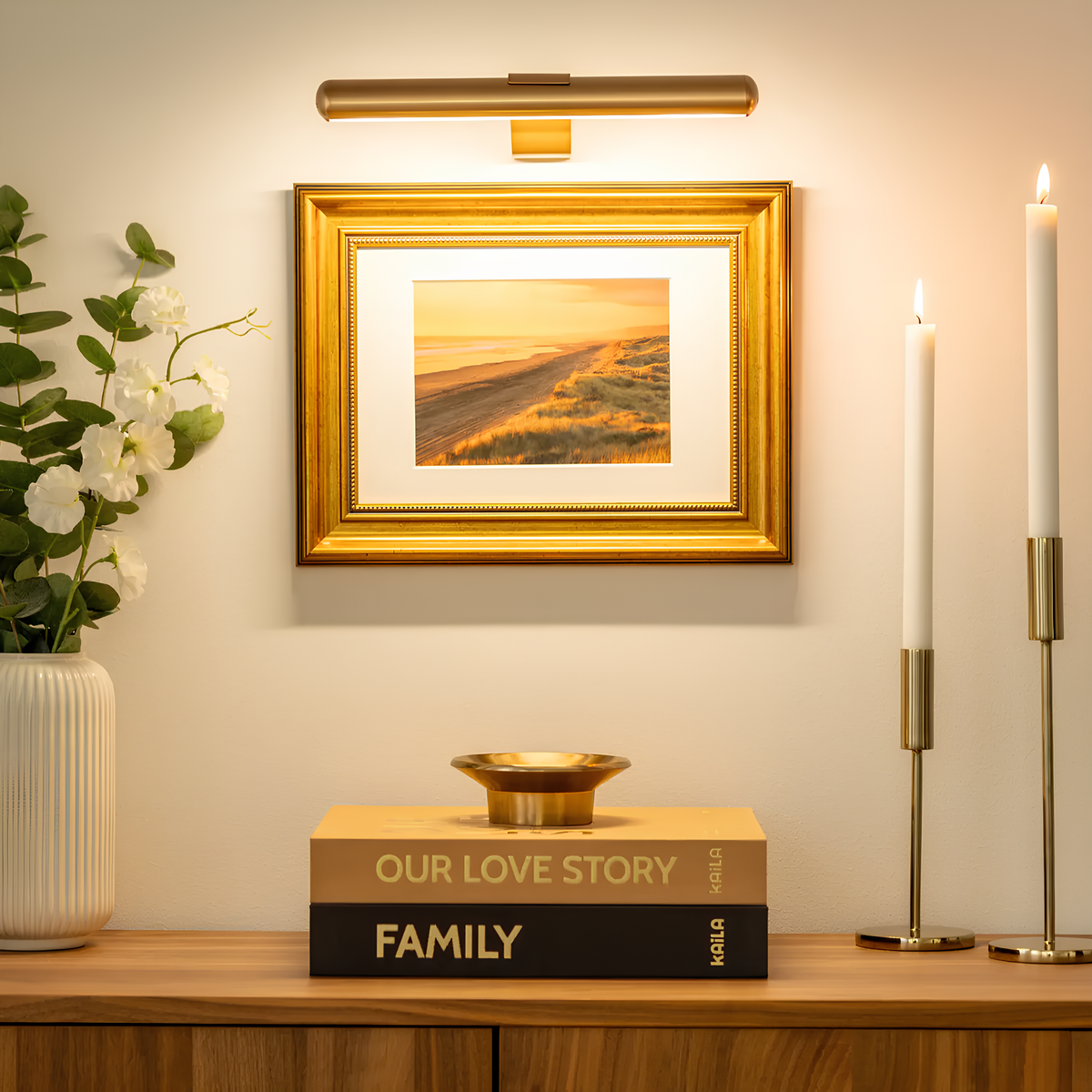 Cordless Rechargeable Picture Light Remote Brightness And Color Control