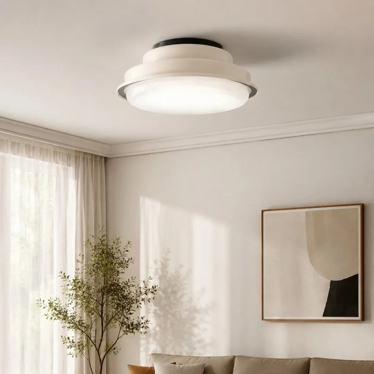 Retro Flush Mount Ceiling Light - Full Spectrum Ra 97 Color Accuracy