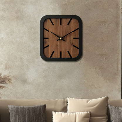 TimberCraft - Artisan Square Wooden Clock with Battery Operation | ribuella