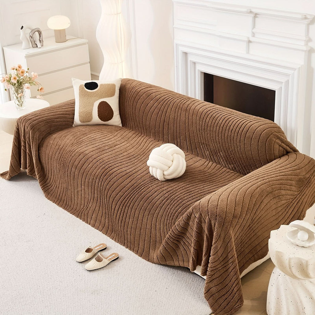 Plaid réversible en peluche pour canapé, utilisable toute l’année | ribuella