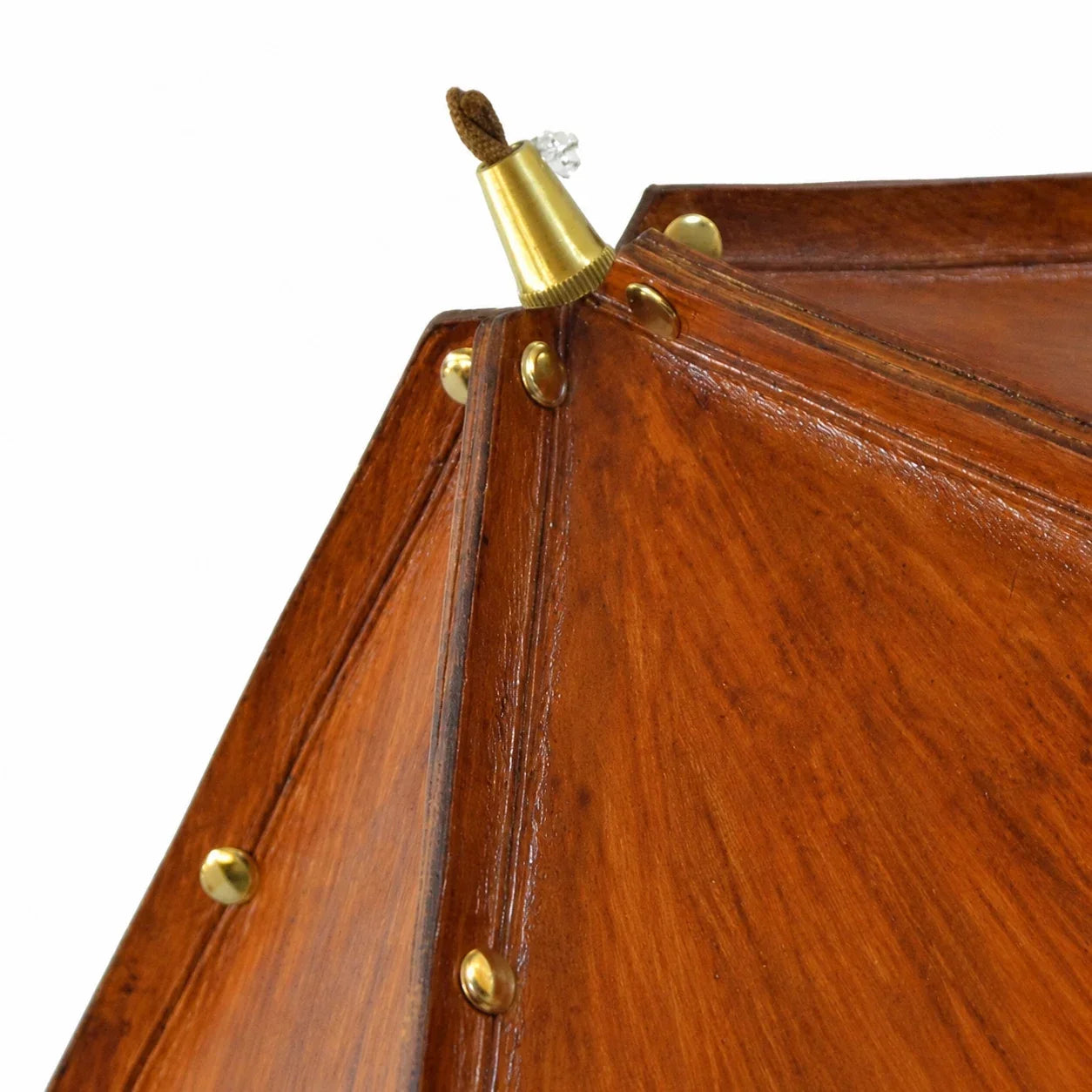 Compact Folded Leather Pendant Lamp, Warm Vintage Glow, Raised Seam Details