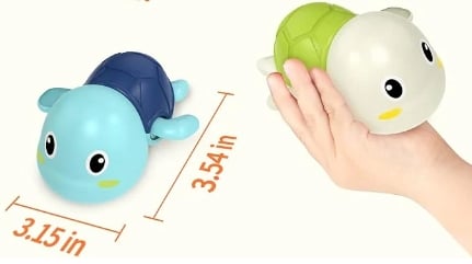Set of 6 Bath Toys – Wind-up Swimming Turtles | ribuella