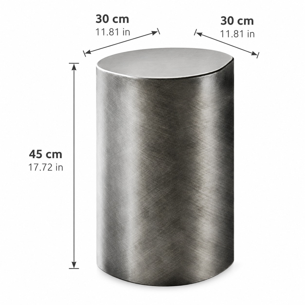Contemporary Small Side Table with Irregular Top and Hand-Brushed Steel Finish for Versatile Spaces | ribuella