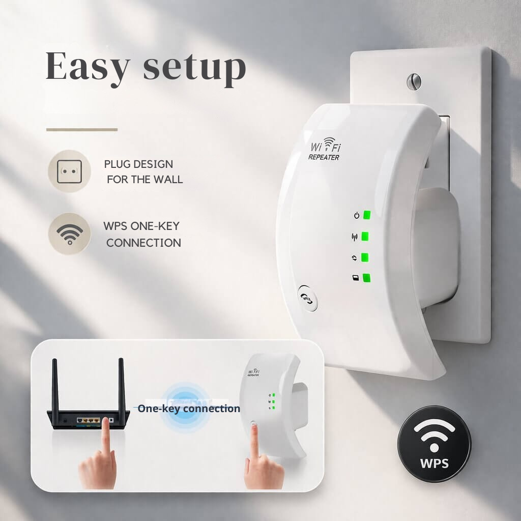 Signal Amplifier - Extended Coverage - Easy Plug and Play Setup - WiFiora | ribuella