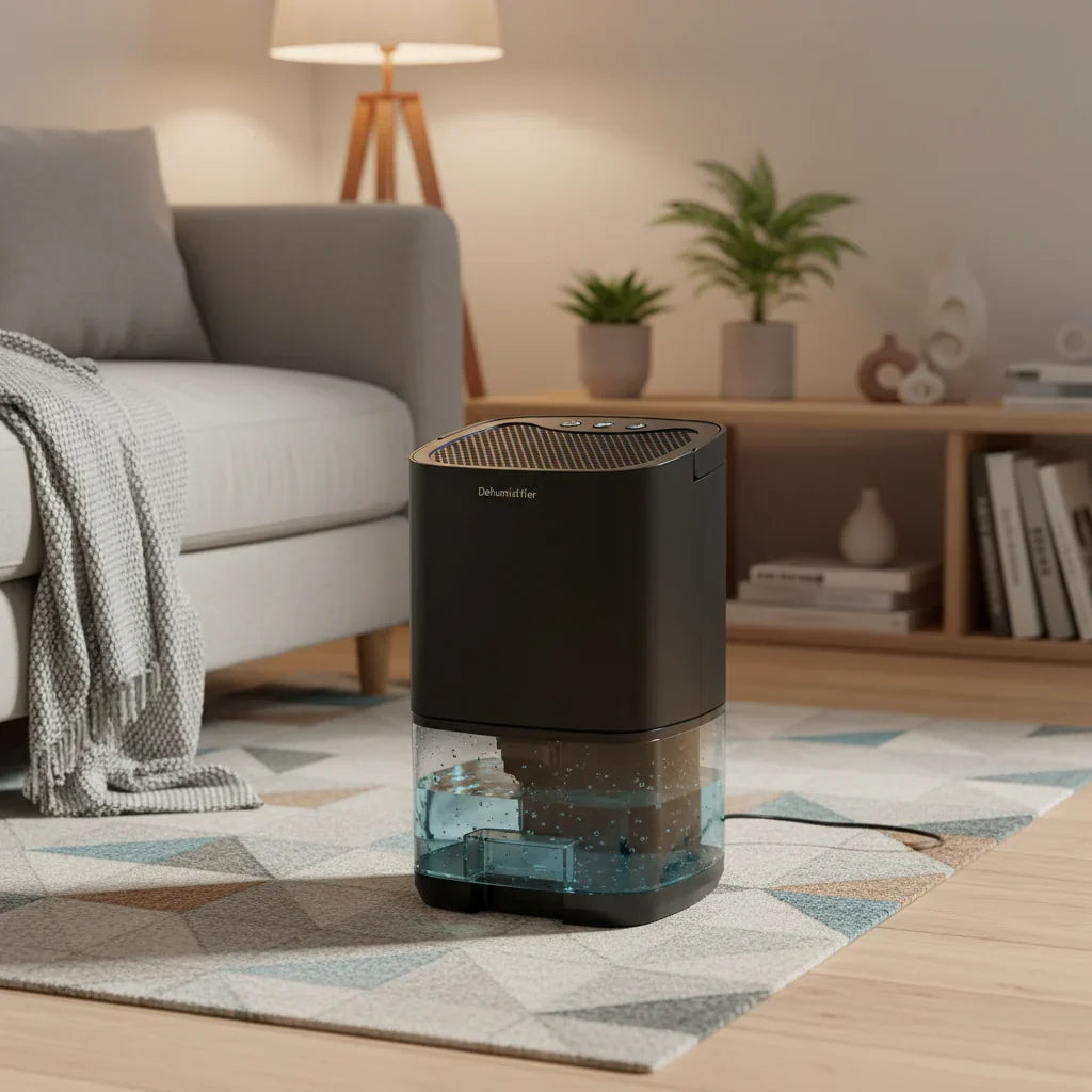 Quiet Portable Dehumidifier - Compact Build, Silent Operation