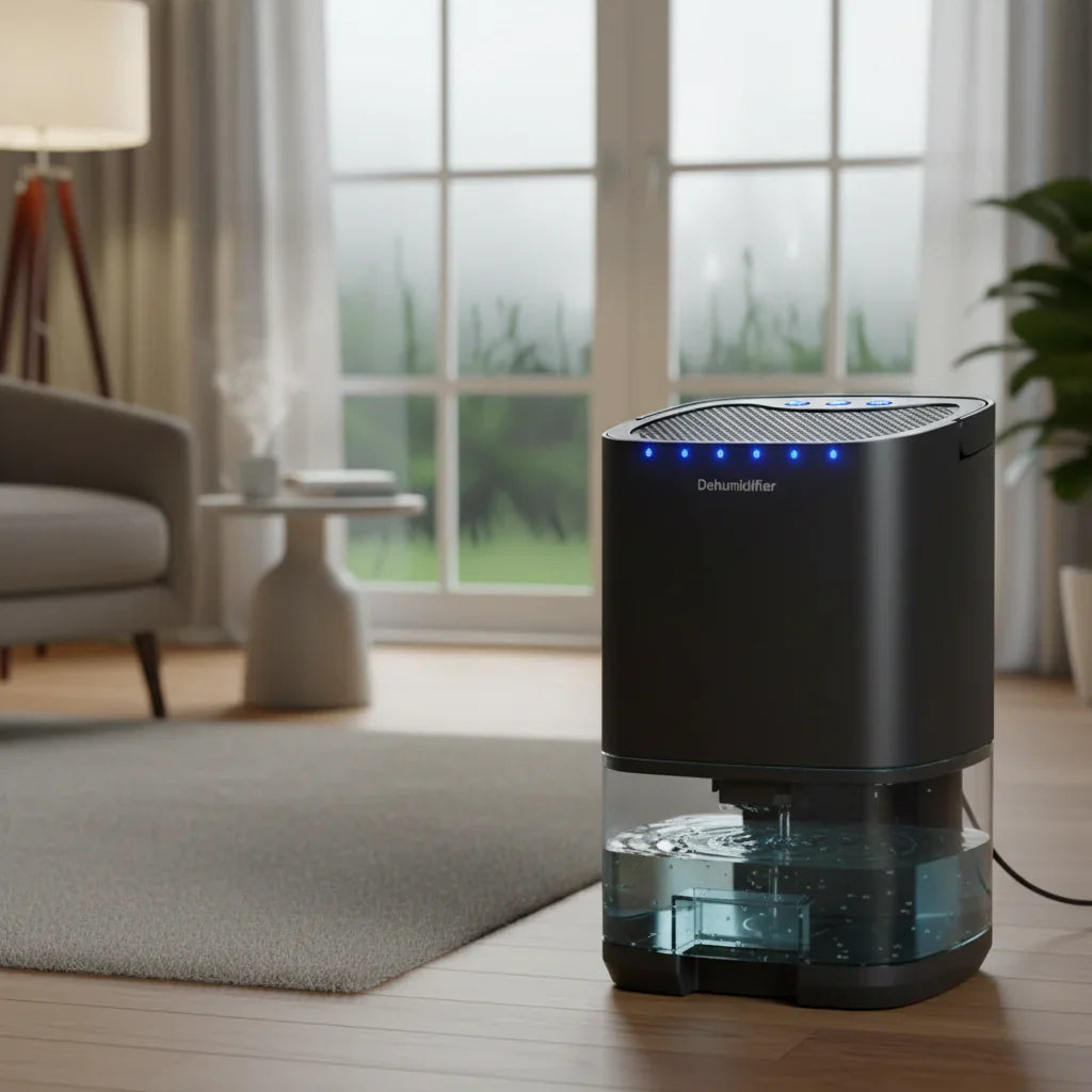 Compact Portable Room Dehumidifier - Slim Space Saving Frame