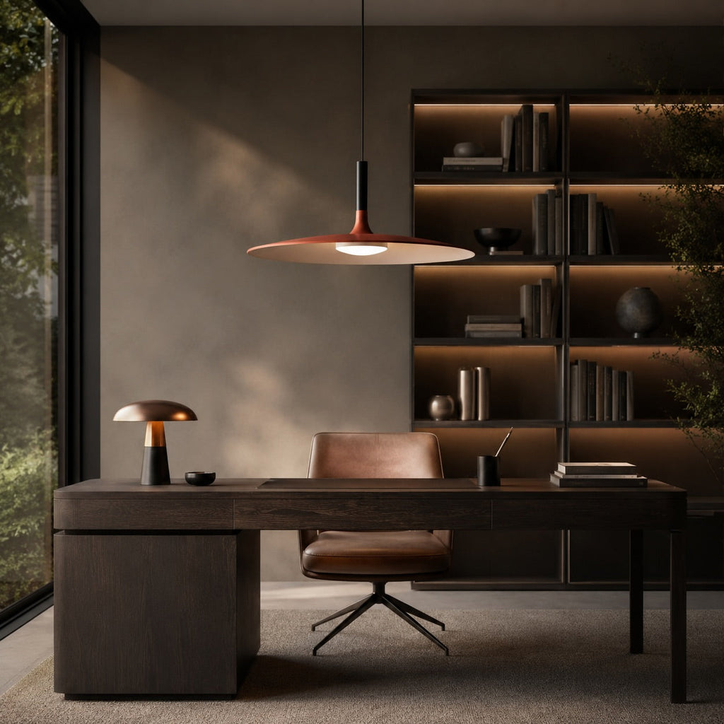 Modern Pendant Light Hanging Fixture in Concrete with Dimmable LED for Kitchen Island Lighting | ribuella