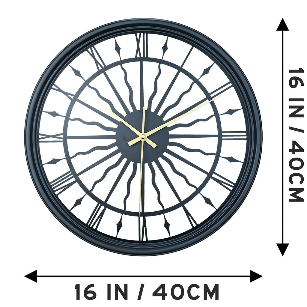 Horloge murale analogique ronde et silencieuse en fer forgé 3D | ribuella