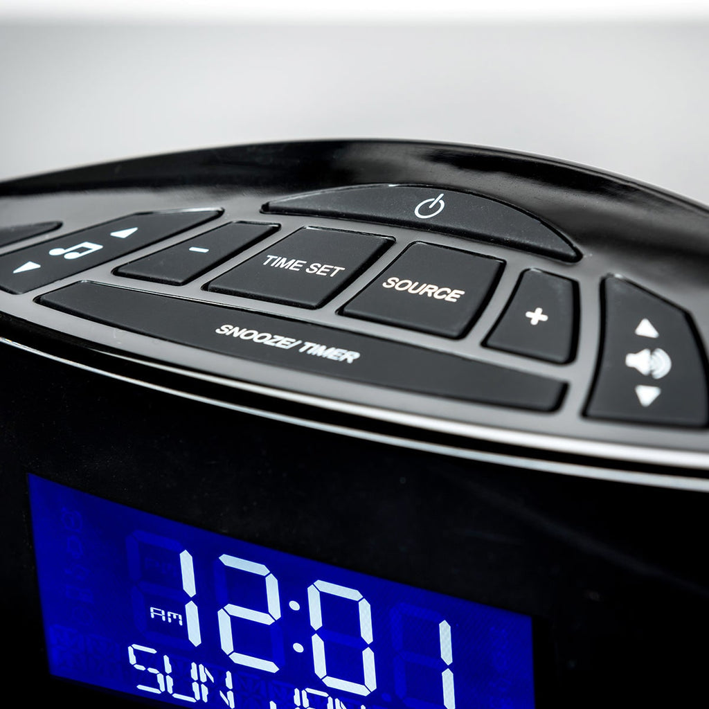 Digitale wekkerradio, FM-tuner, programma's met geluiden, kalenderdisplay
