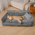 Orthopedic Dog Sofa Bed, Washable, Raised Bolsters, Plush Pillow