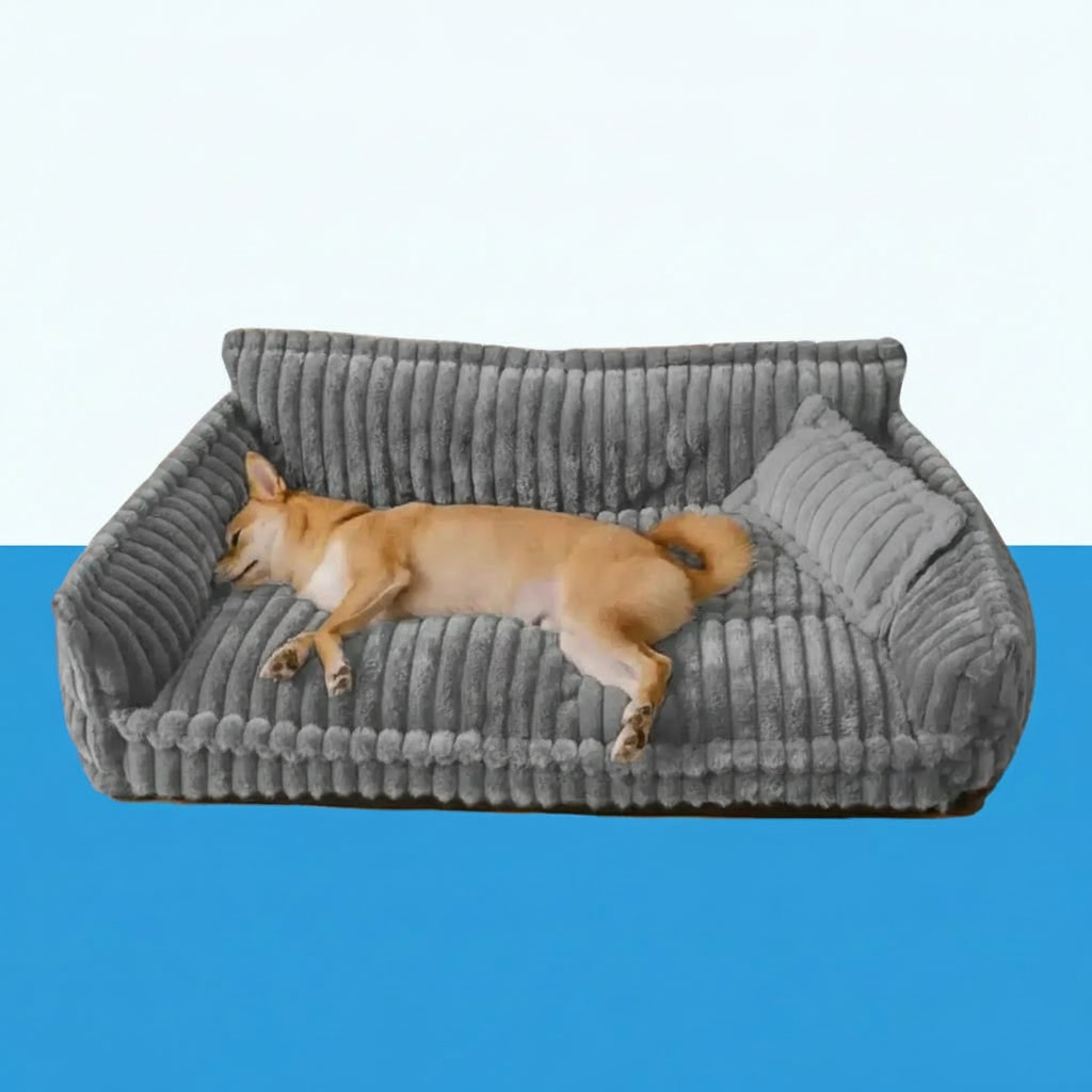 Orthopedic Dog Sofa Bed, Washable, Raised Bolsters, Plush Pillow