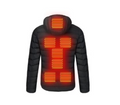 Giacca riscaldata elettrica unisex con zone di calore regolabili e comandi a pulsante singolo