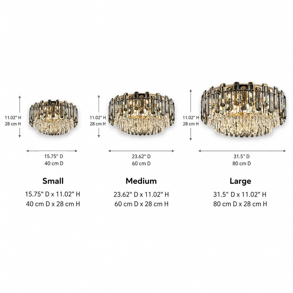Modern Round Ceiling Light Chandelier with Crystal Accents Stainless Steel LED Adjustable Color Temperature | ribuella
