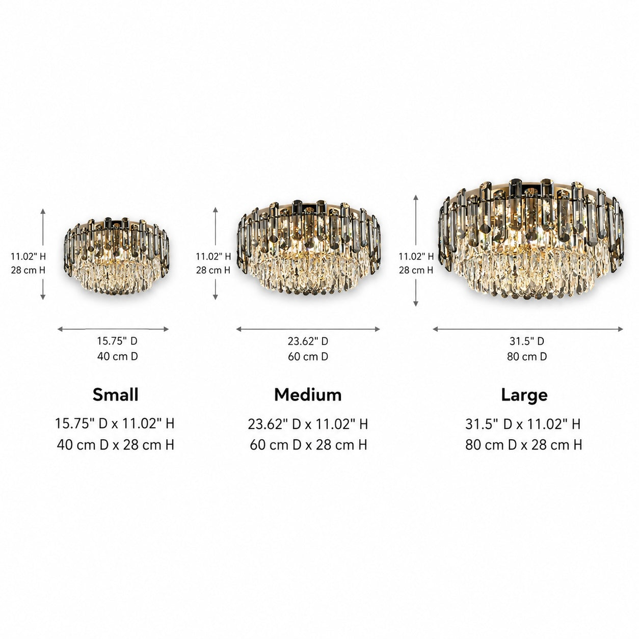 Modern Round Ceiling Light Chandelier with Crystal Accents Stainless Steel LED Adjustable Color Temperature | ribuella