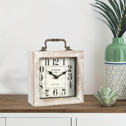 TimberNest - Charming Wooden Shelf Clock with Glass Shield | ribuella