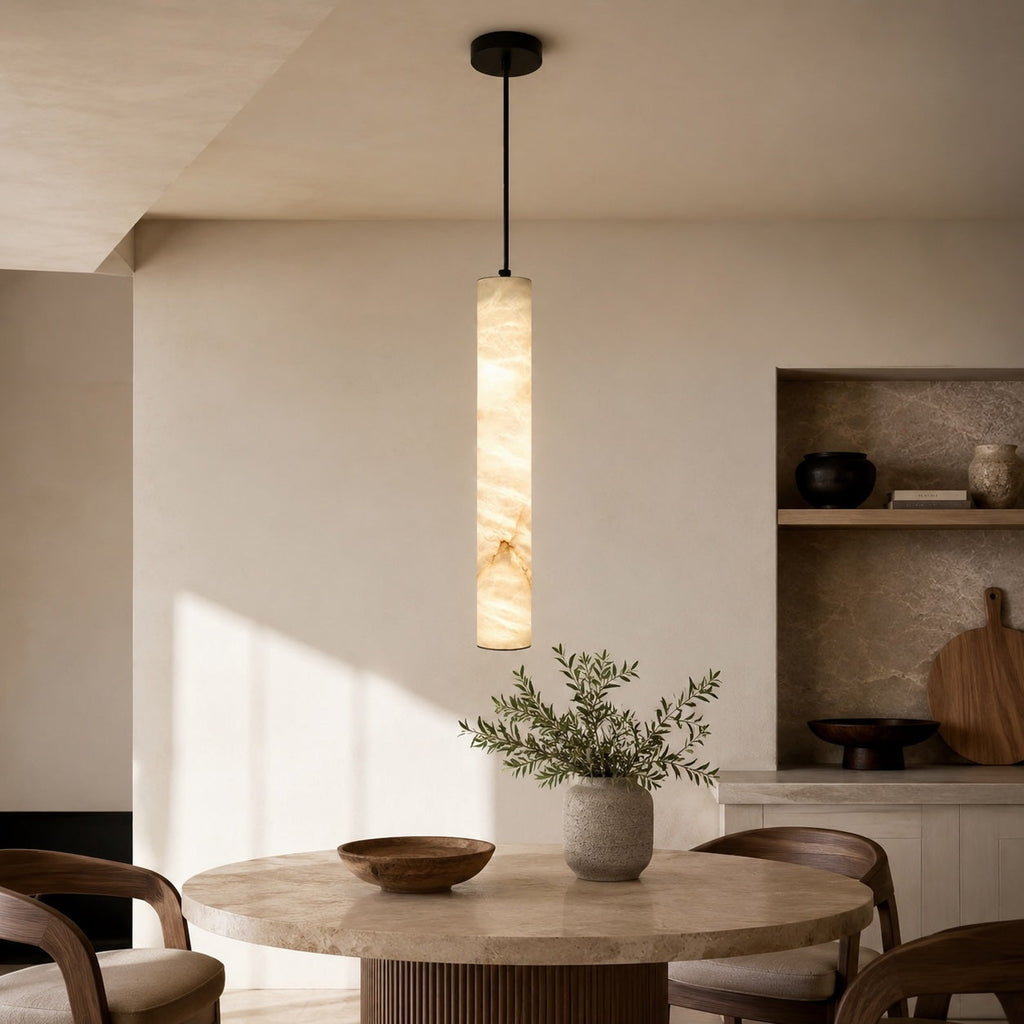Moderne verstellbare Pendelleuchte aus Messing oder schwarzem Metall mit LED-Licht für Küche und Esszimmer | ribuella