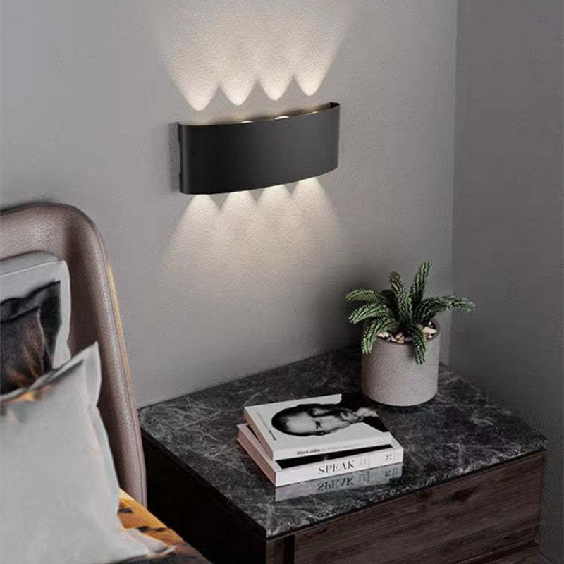 Tronix Modern Rectangular Metal Outdoor Wall Lamp, Black/White, Water-wave - Neutralighting