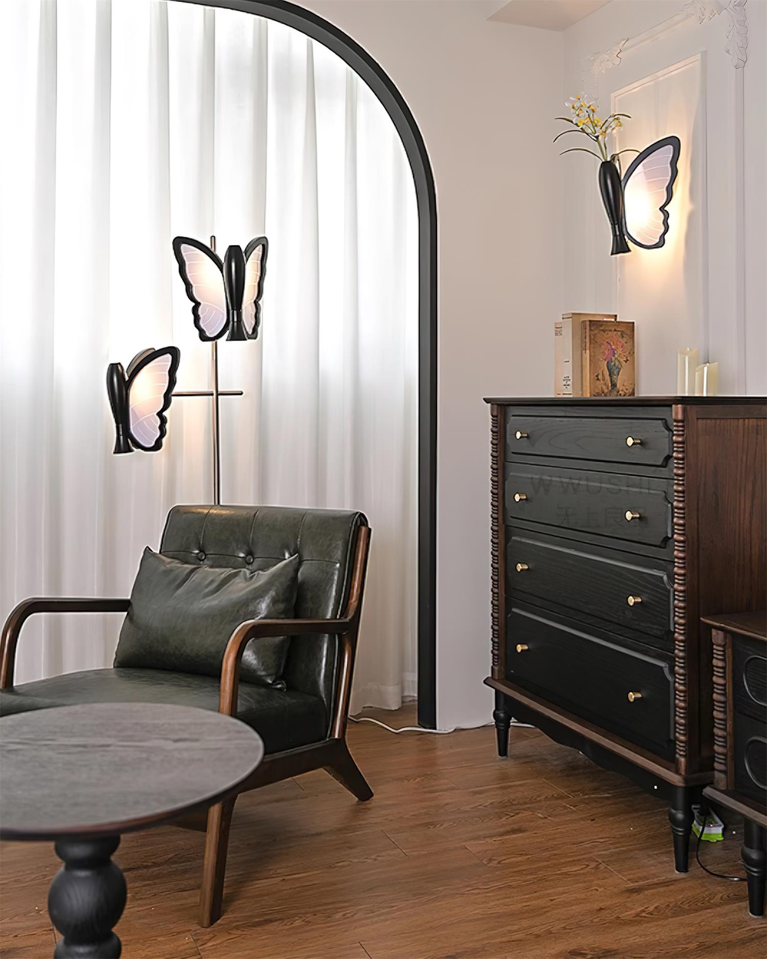 Galileo Butterfly Floor Lamp Sculptural Twin Wing Design Gold Finish Stand
