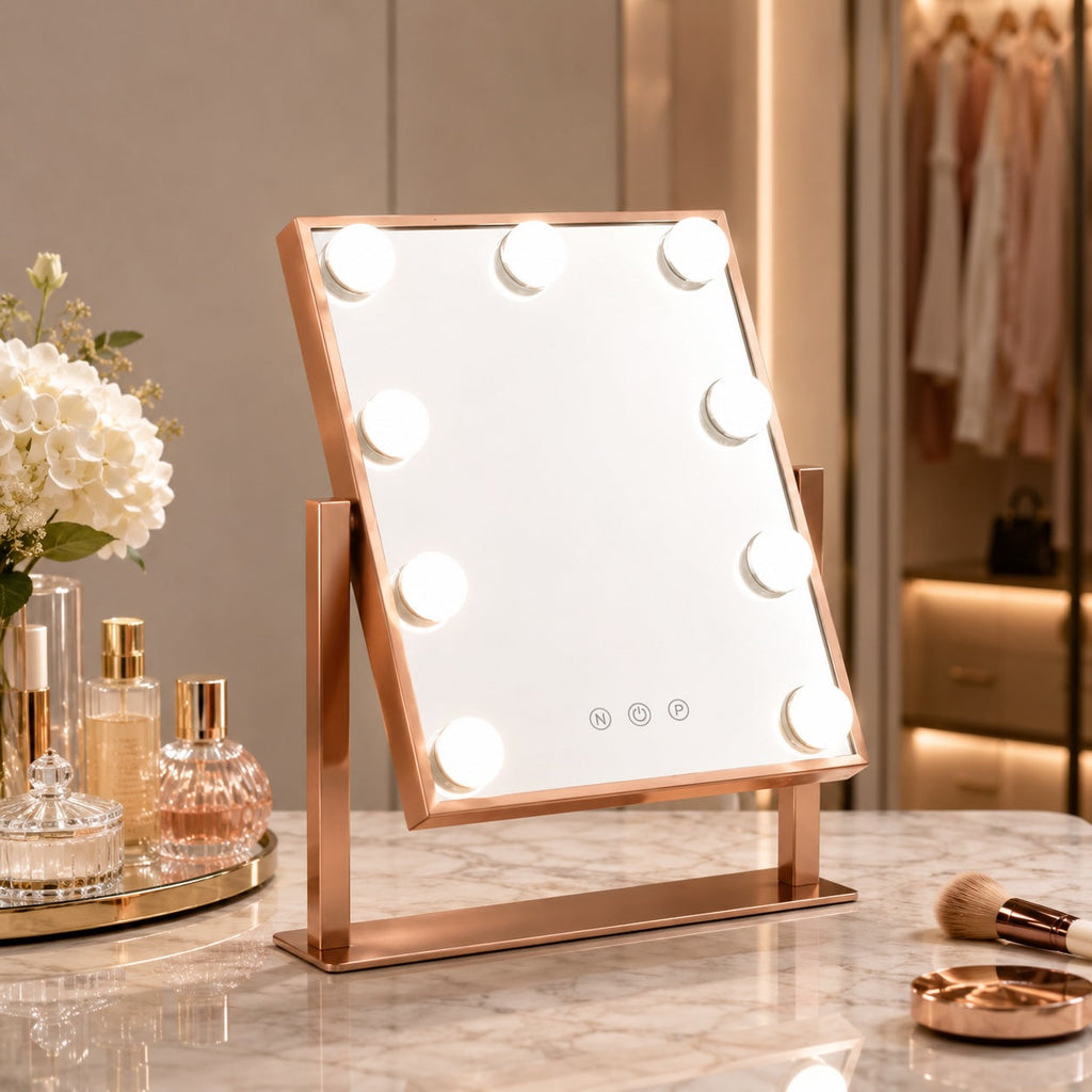 Hollywood Vanity Mirror with Lights Dimmable LED Bulbs 360° Rotating Touch Sensor | ribuella