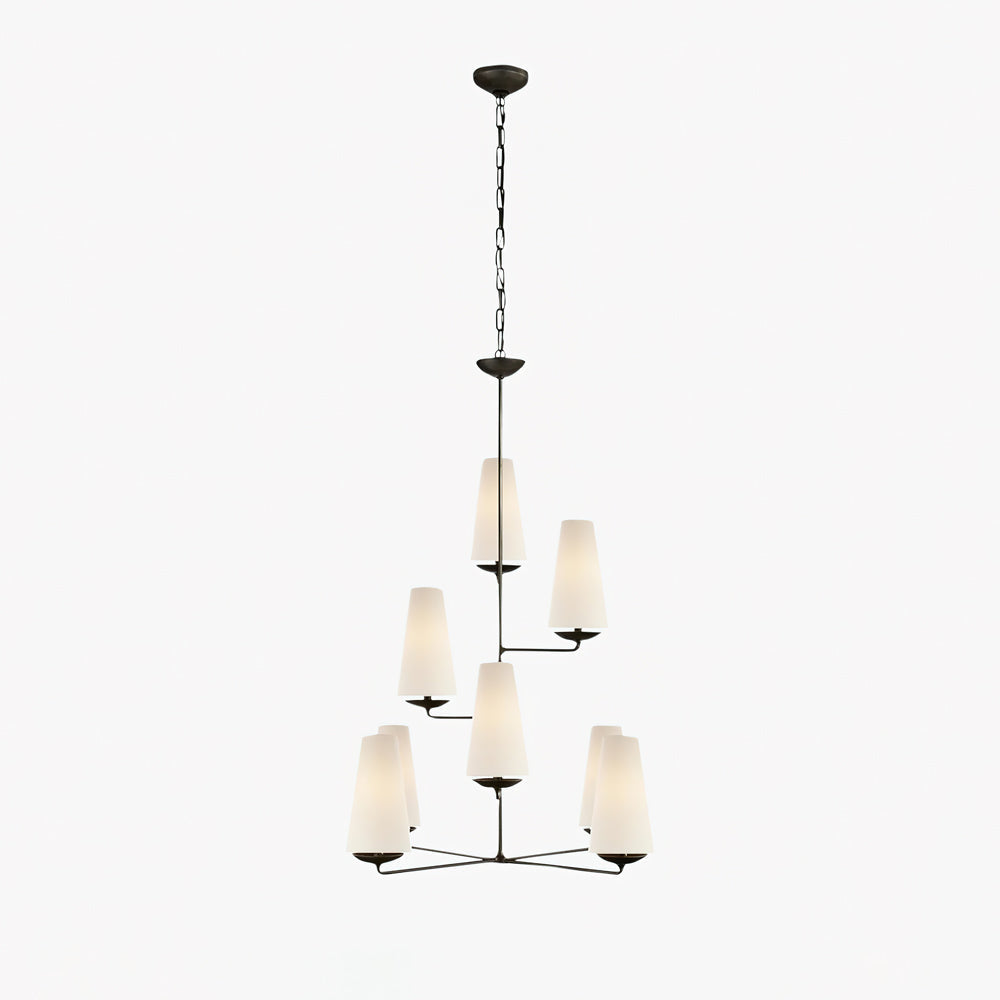 Fontaine Vertical Chandelier Tall Tiered Suspension Ceiling Light