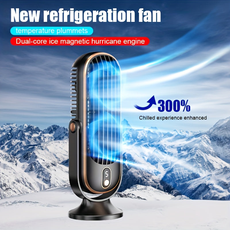 Refrigerador de ar portátil de 5 velocidades e ventoinha de secretária USB, com bateria recarregável