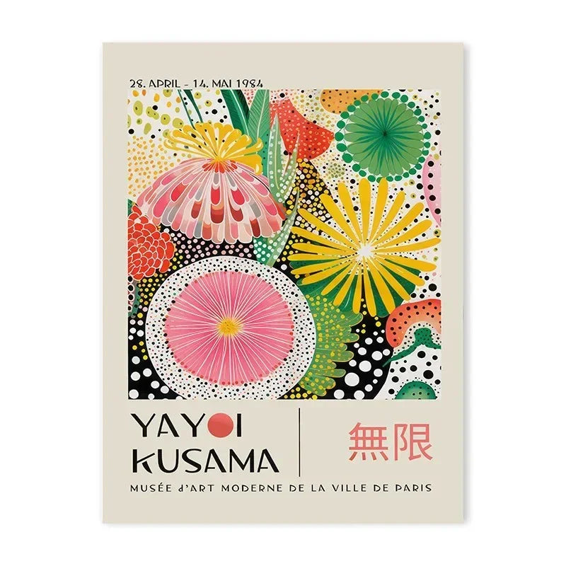 Japanese Inspired Wall Art Print, Vivid Colors And Striking Modern Patterns