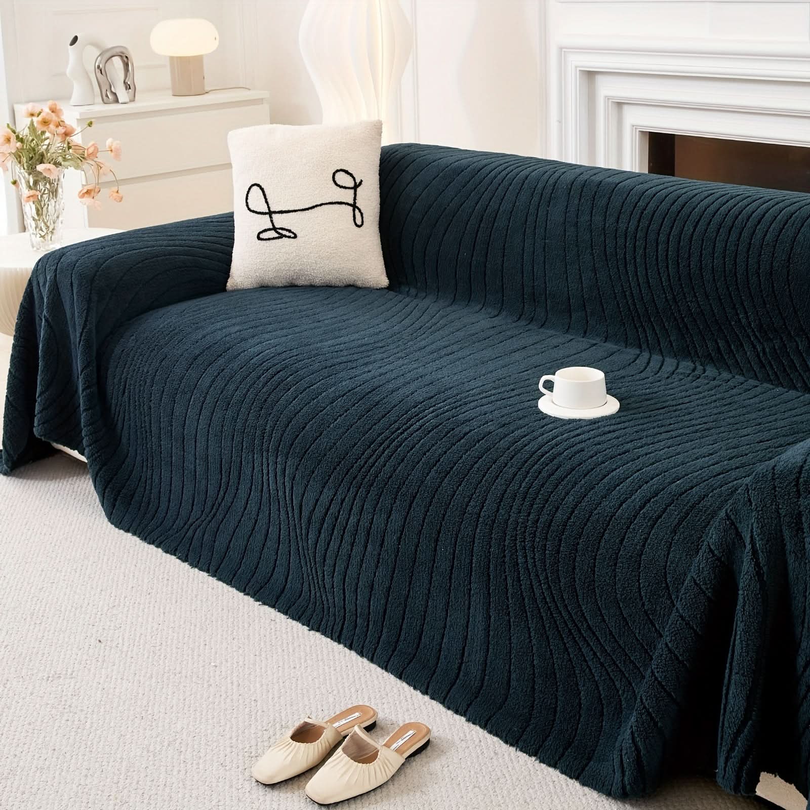 Plaid réversible en peluche pour canapé, utilisable toute l’année | ribuella