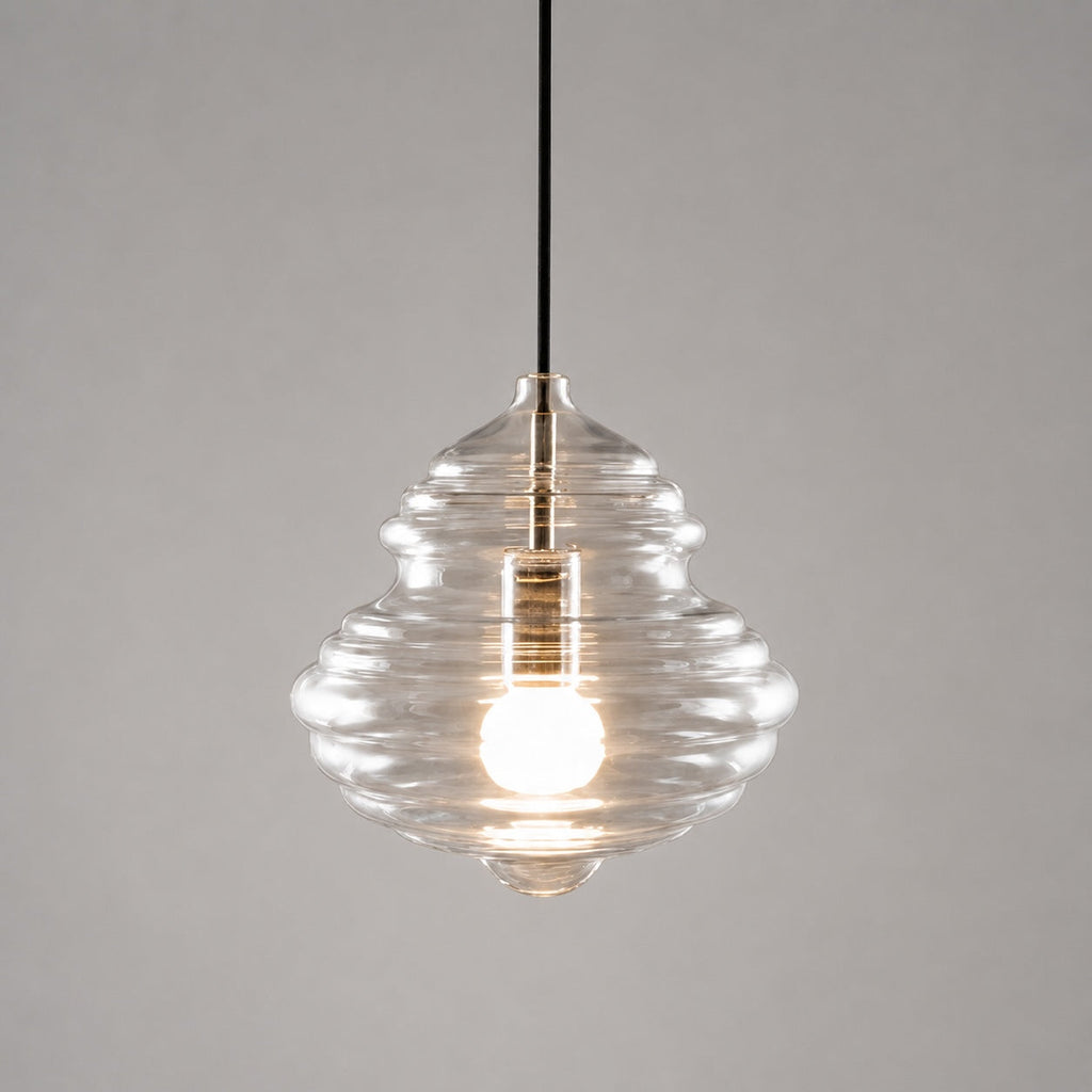 Suspension moderne en verre avec structure LED suspendue réglable pour l’éclairage de la cuisine | ribuella