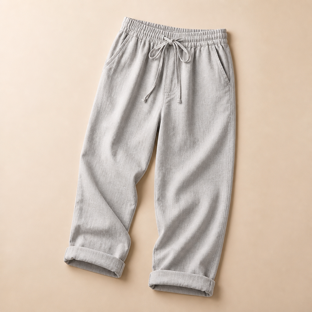 SenseLuxe – Airy Cotton-Linen Capri Pants Featuring Rolled Cuffs | ribuella