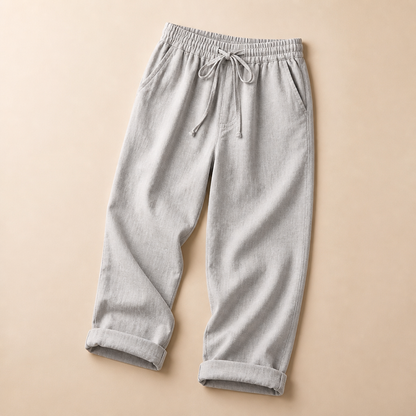 SenseLuxe – Airy Cotton-Linen Capri Pants Featuring Rolled Cuffs | ribuella
