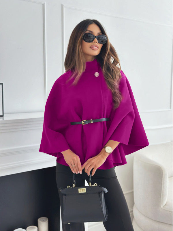 Poncho Col Montant Ceinturé