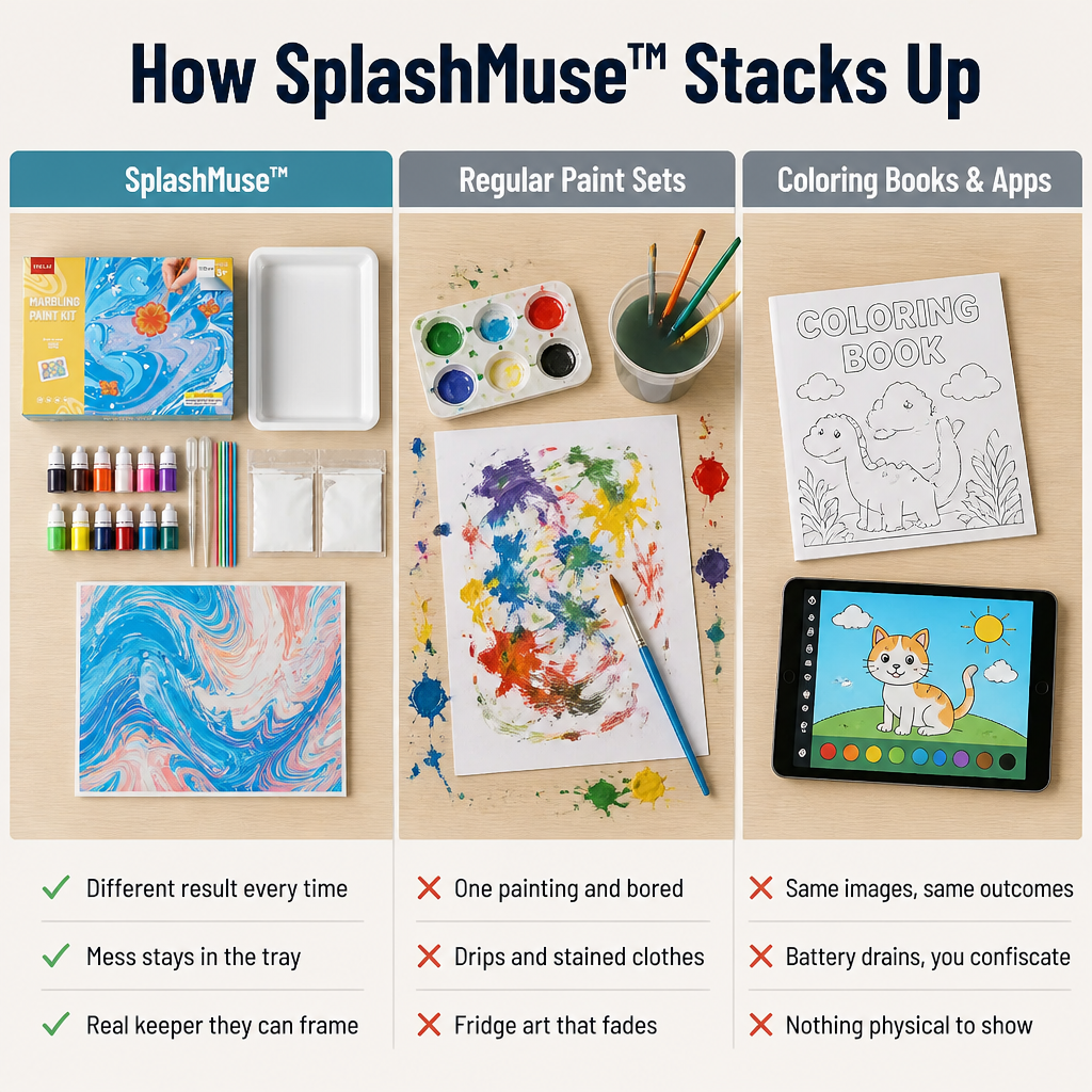 ערכת צבעי שיש SplashMuse - צרו דוגמאות שיש אמיתיות, הרימו, הציגו וסחררו אותן | ribuella