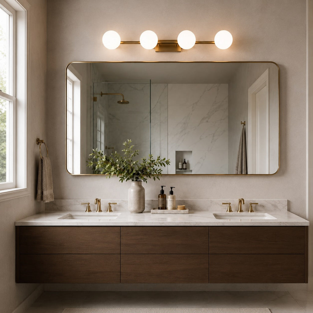 Modern LED Bathroom Vanity Light Bar Wall Mounted Copper with Adjustable Color Temperature | ribuella