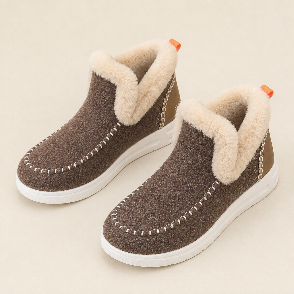 StrideEase – Warm Faux Fur-Lined Slip-On Winter Boots | ribuella