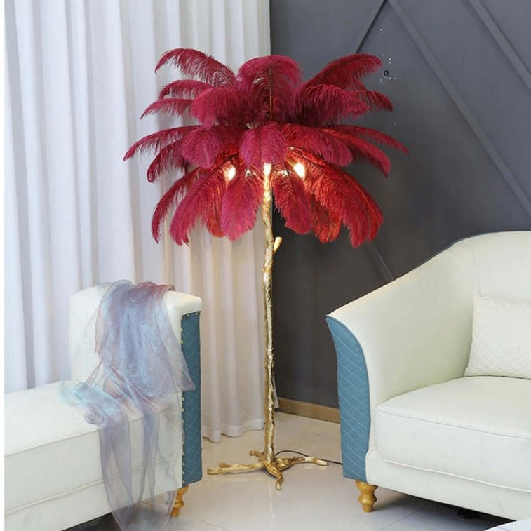 O'Moore Ostrich Feather Floor And Table Lamp Nordic Luxury