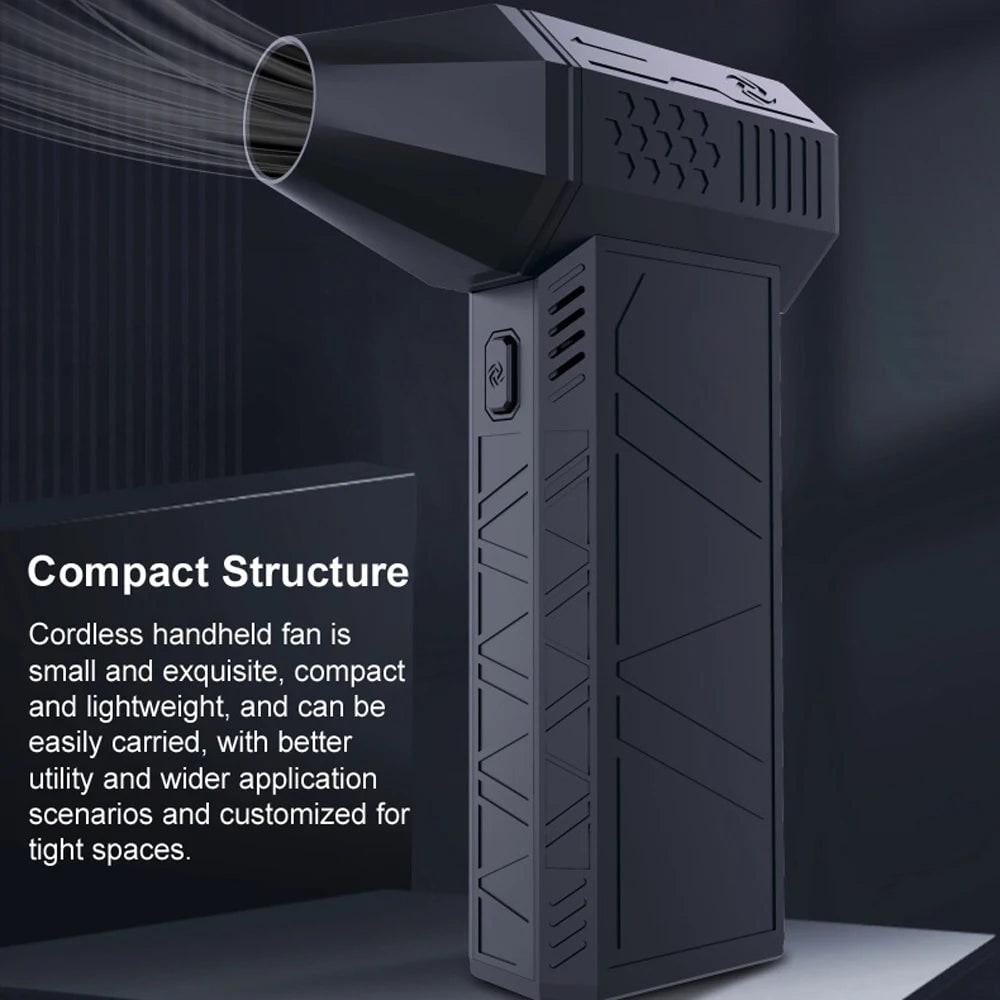Cordless Rechargeable USB Jet Fan Air Duster — Portable Handheld Electric Blower