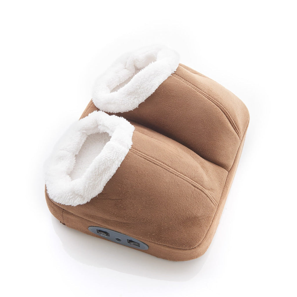 Elektrisk fodmassageapparat med to lommer - opvarmet vibrationsfunktion - fleeceforet indvendigt