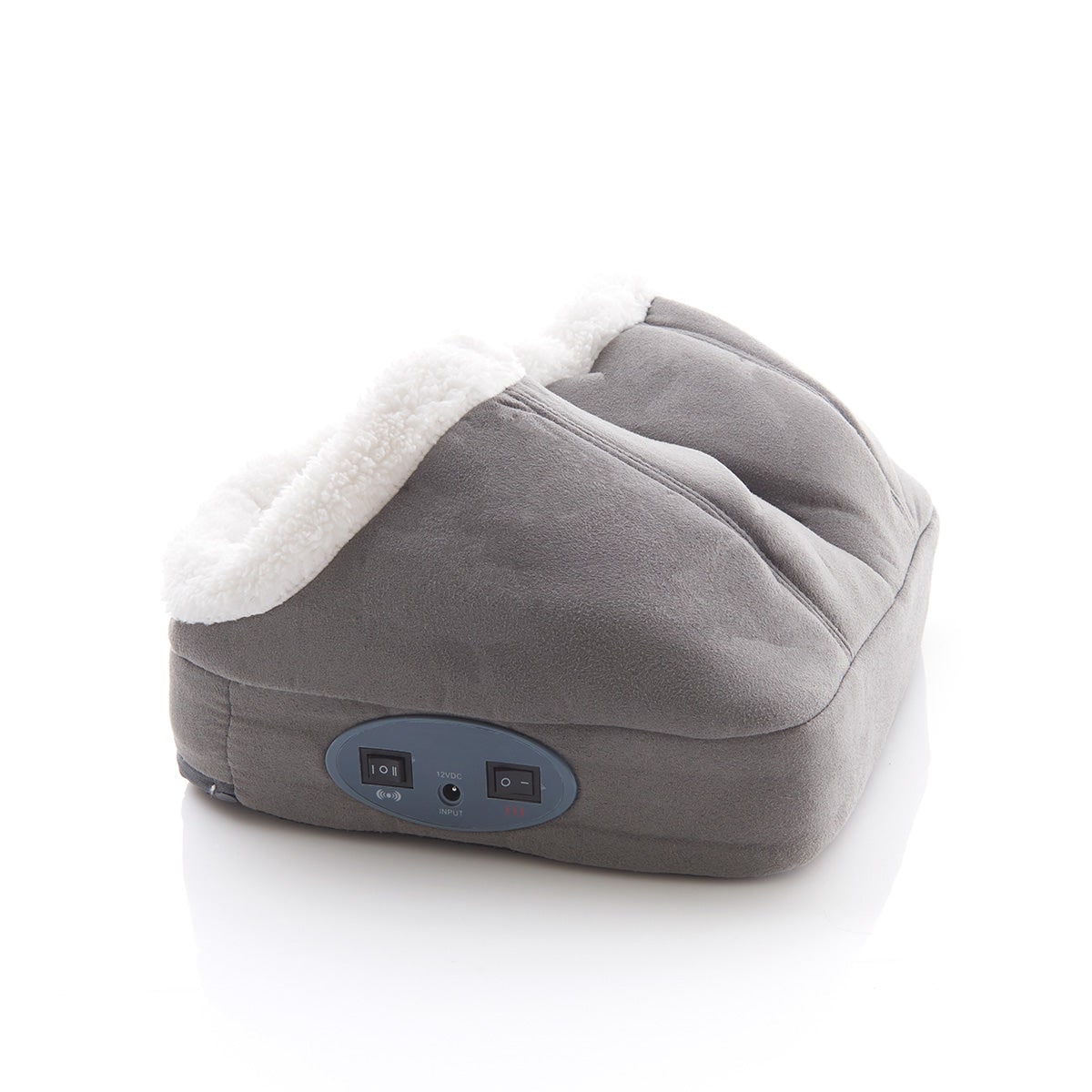 Elektrisk fodmassageapparat med to lommer - opvarmet vibrationsfunktion - fleeceforet indvendigt