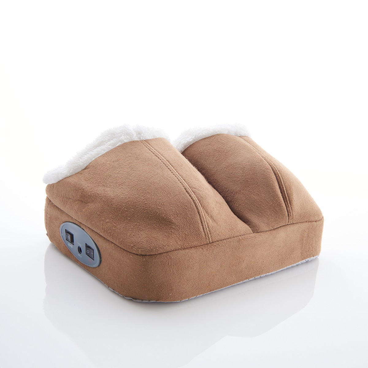 Elektrisk fodmassageapparat med to lommer - opvarmet vibrationsfunktion - fleeceforet indvendigt