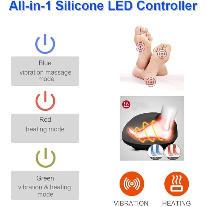 Elektrický masážní přístroj na chodidla - shiatsu masáž s vibracemi a teplem, měkký hřejivý návlek