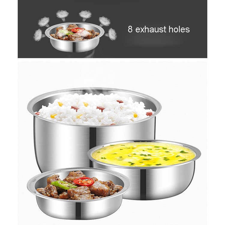 Portable Electric Lunch Box — Stainless Steel Bowls Stackable Bento Food Warmer