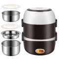 Portable Electric Lunch Box — Stainless Steel Bowls Stackable Bento Food Warmer
