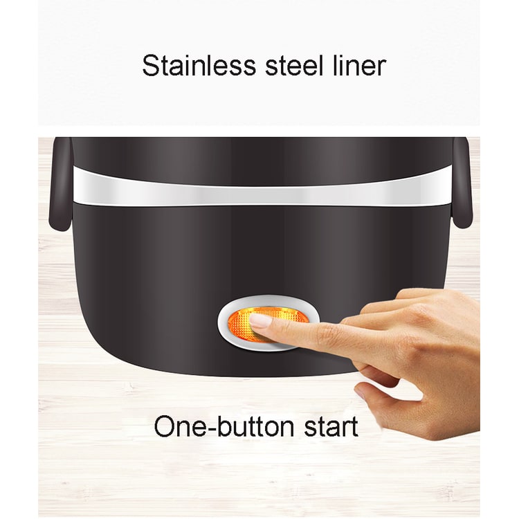 Portable Electric Lunch Box — Stainless Steel Bowls Stackable Bento Food Warmer