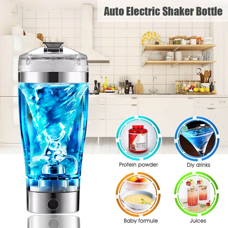 Shaker électrique motorisé pour protéines - Alimenté par USB, mélangeur autonettoyant