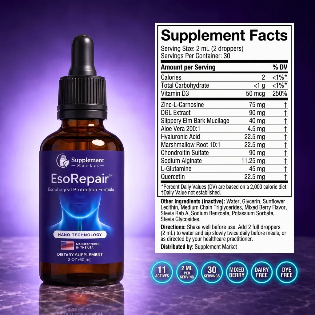 سائل EsoRepair Nano 11-in-1 لدعم بطانة الحلق والمعدة