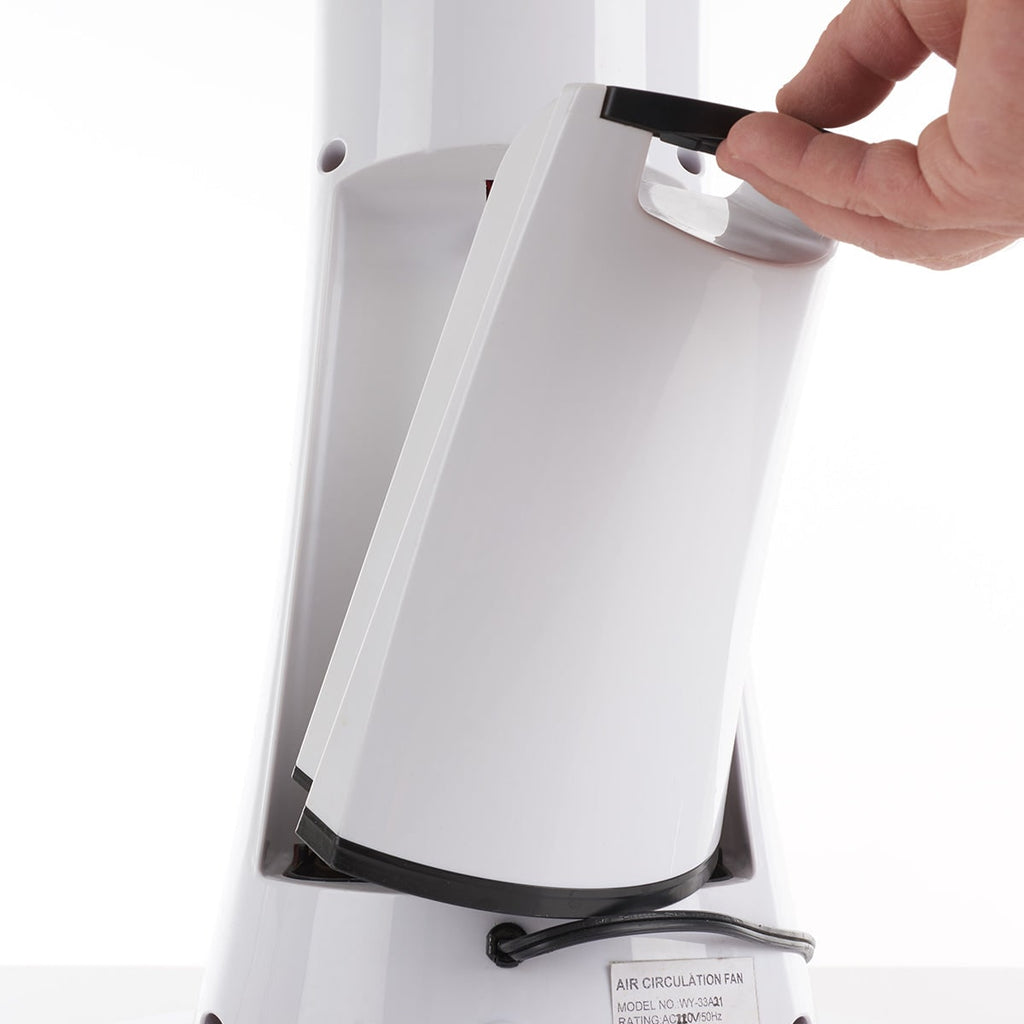 Ventilador nebulizador portátil de pedestal, flujo de aire oscilante, pantalla LED blanca, enfriamiento evaporativo