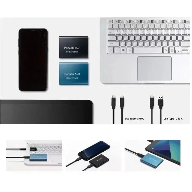 1TBポータブル外付けSSD 高速データ転送 USB-Cインターフェース