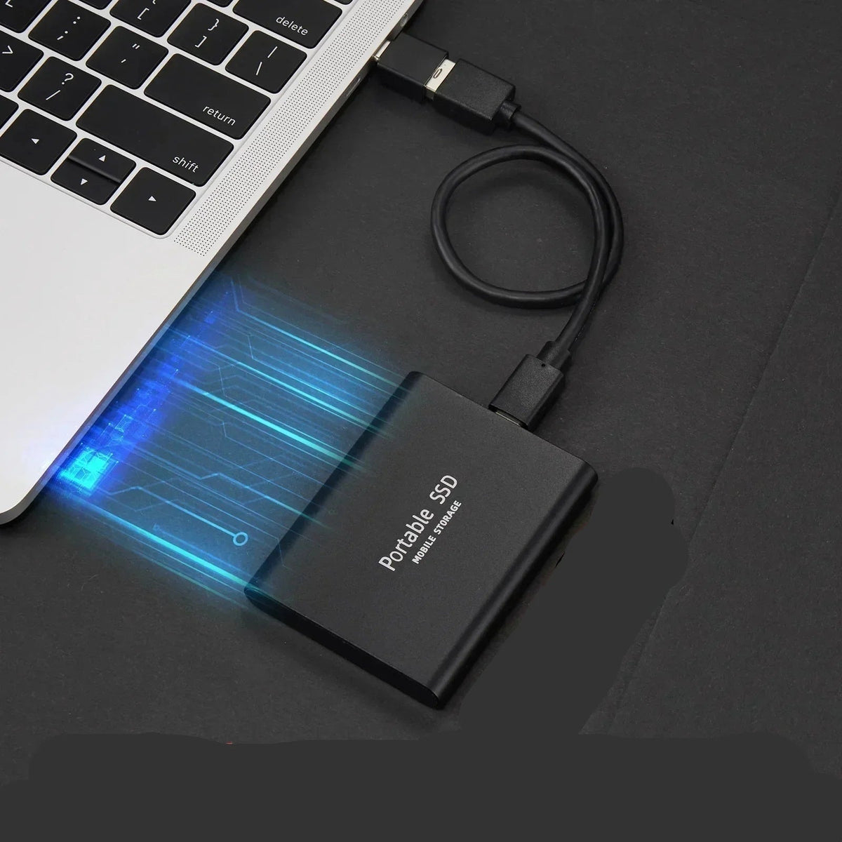Compact Aluminum External SSD, Portable USB-C Solid State Drive
