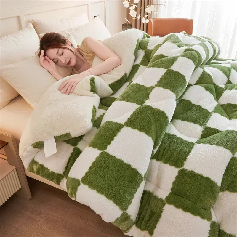Cozy Quilts Weighted Blanket, Quilted Surface, Calming Pressure, Plaid Design